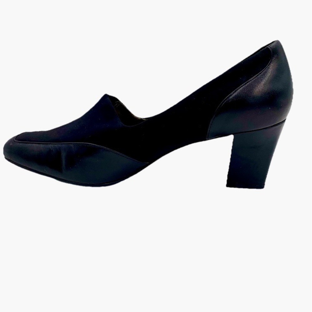 Naturalizer Dress Shoes Black Heels‎ Pumps Leather & Stretch Fabric Women 10M